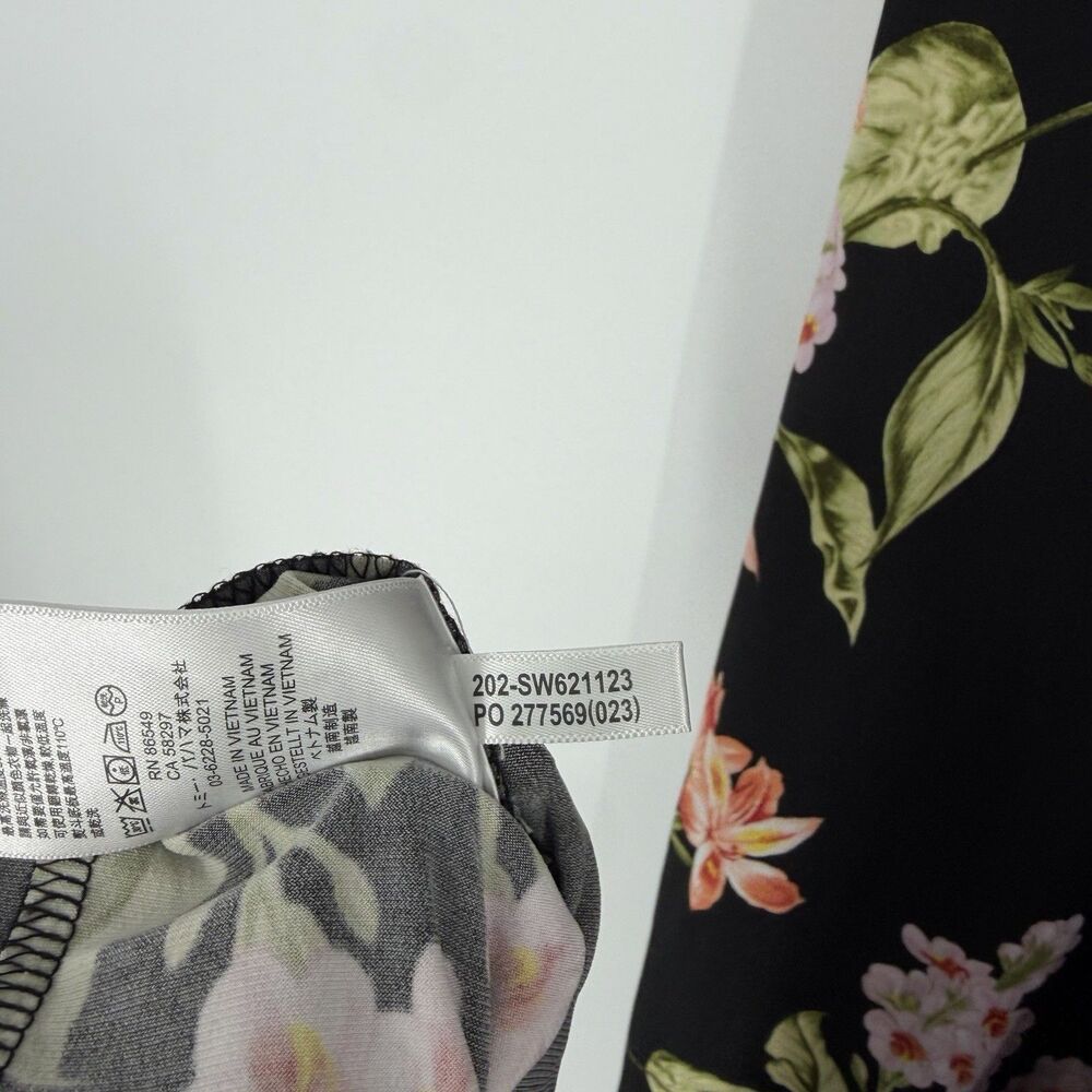 Tommy Bahama Dress Large Womens Black Tropical Floral Twist Front Maxi Resort - Picture 9 of 9
